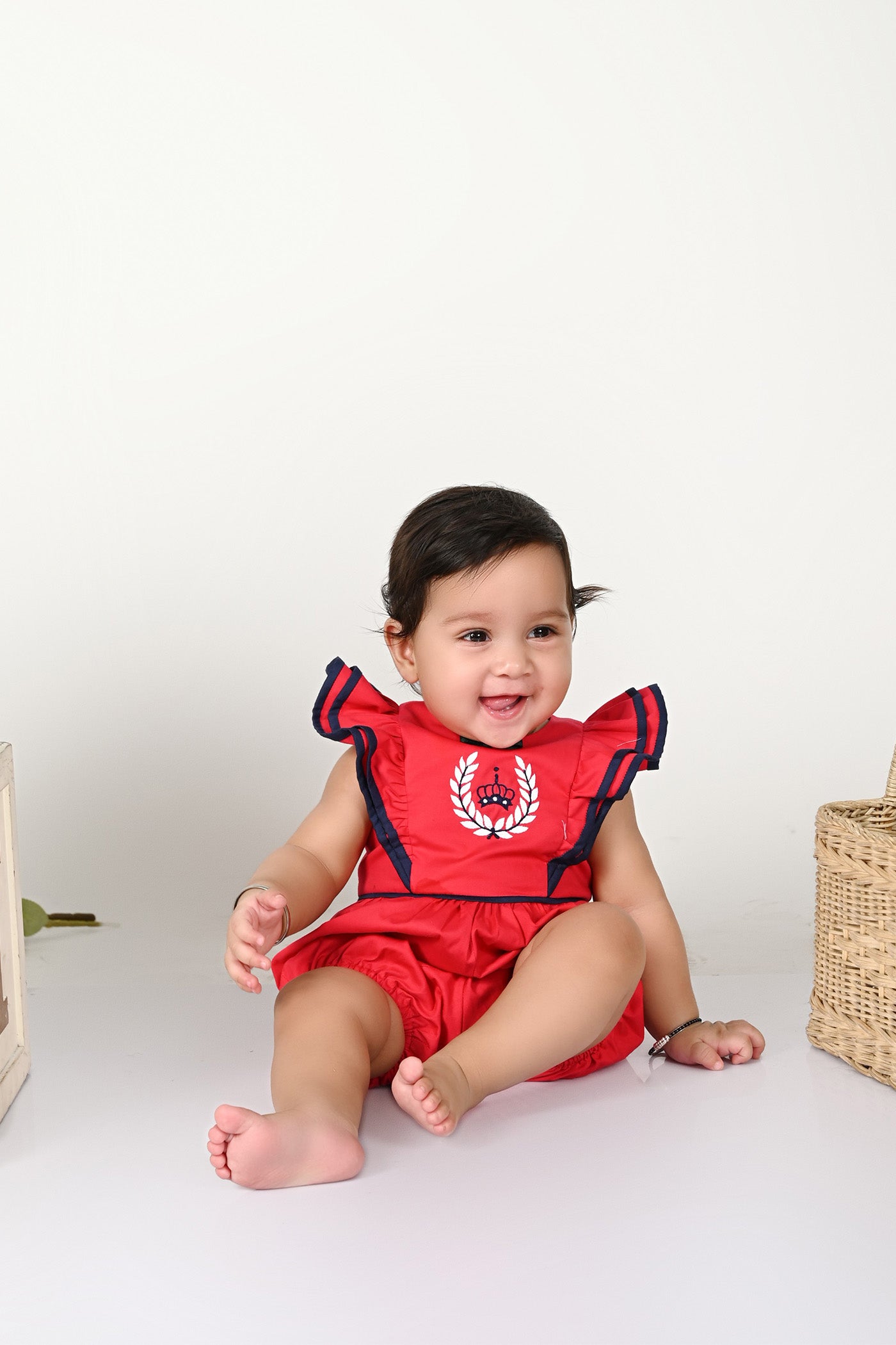 Royal Charm Romper- Red