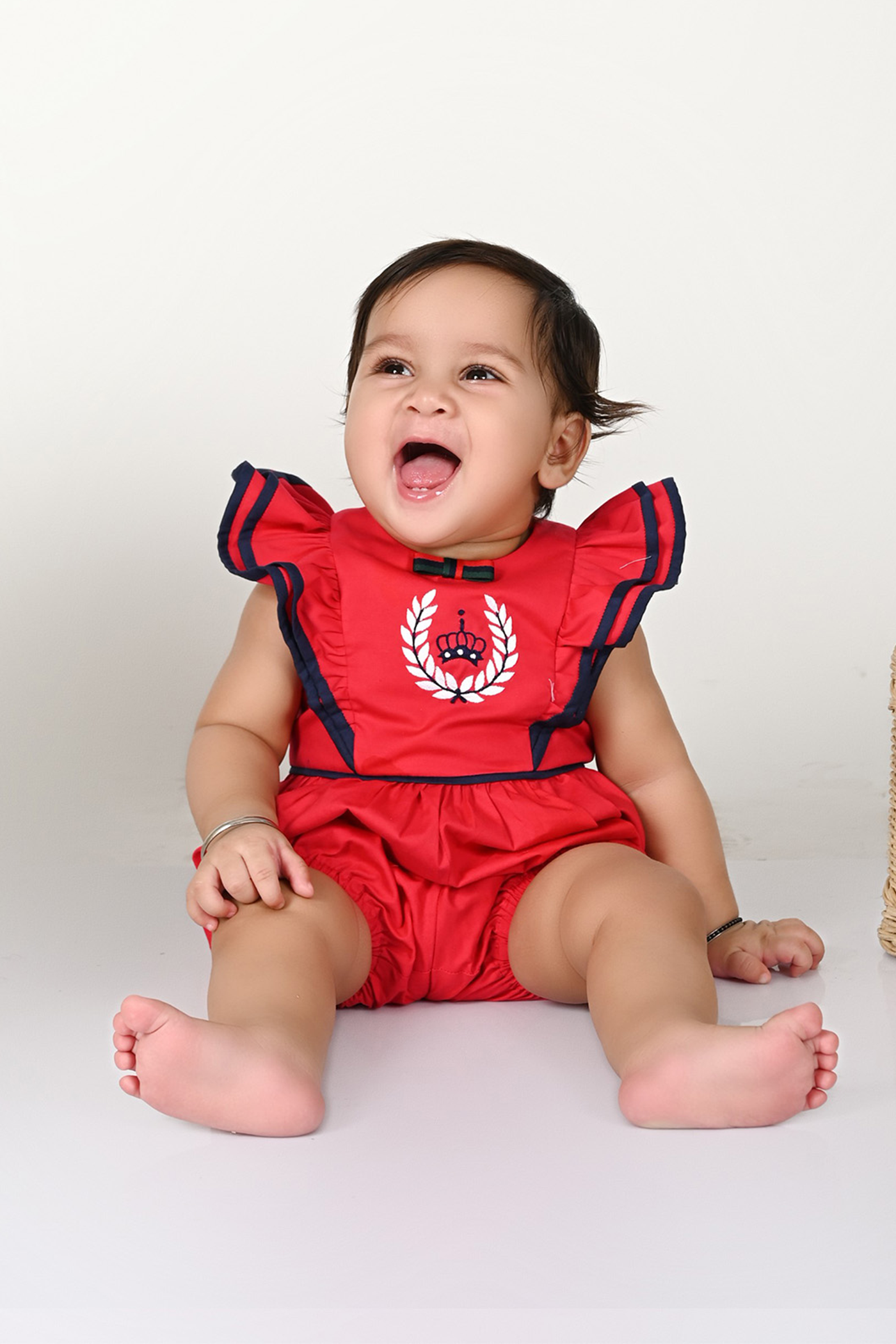 Royal Charm Romper- Red