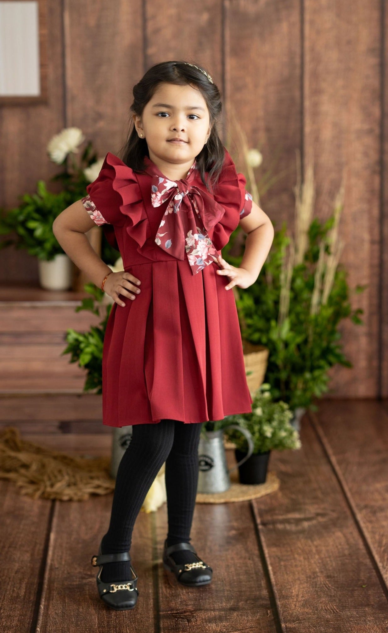 Dewberry Dress- Maroon (RTS)