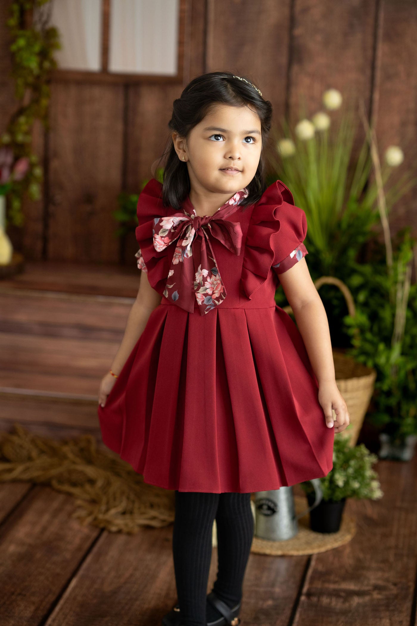 Dewberry Dress- Maroon (RTS)